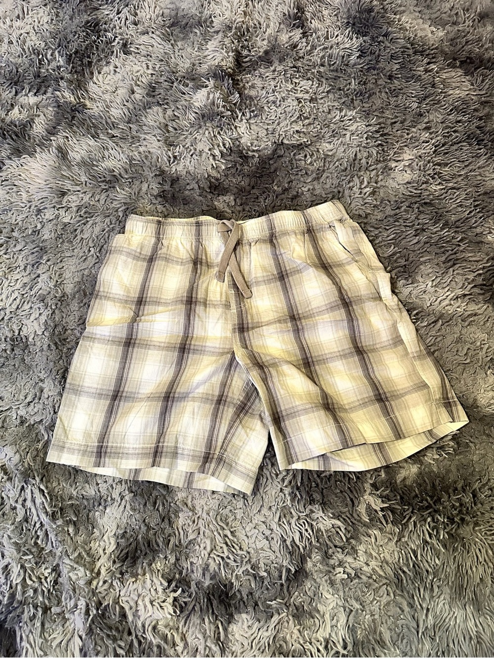 Old Navy Men's Plaid Drawstring Shorts - Yellow & Gray